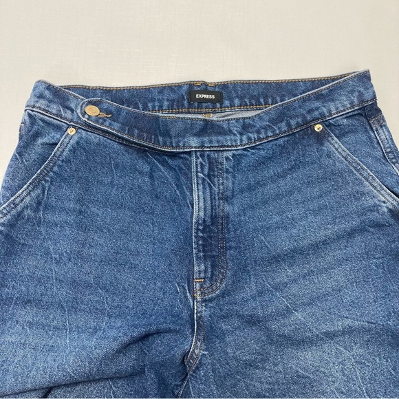 Express wide leg denim pants with unique waist - Picture 8 of 9